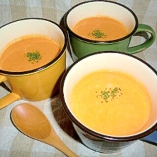 オレンジ色がきれいなキャロットスープ♪